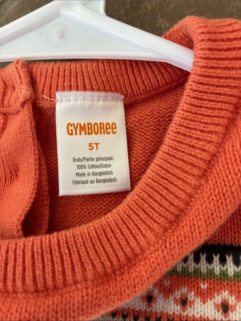 Gymboree Orange Pumpkin Knit Dress with Cream Accents